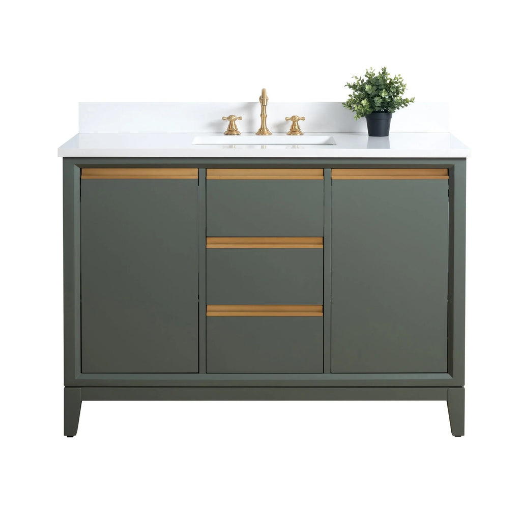 Meuble-lavabo Vanity Art avec évier en céramique et dessus en marbre reconstitué