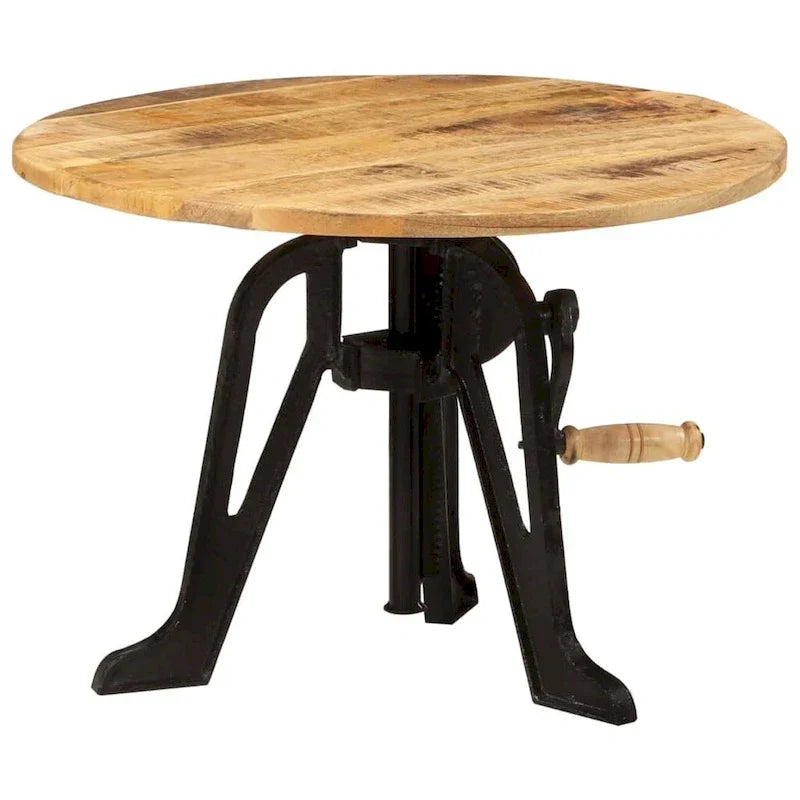 vidaXL Table d'appoint Table basse ronde Bout de canapé Bois massif et fonte