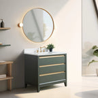 Meuble-lavabo Vanity Art avec évier en céramique et dessus en marbre reconstitué