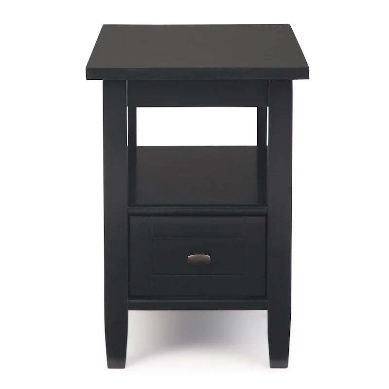 WYNDENHALL Norfolk Table d'appoint étroite de style transitionnel rectangulaire en bois massif, 35,5 cm de large – 35,5 cm de large