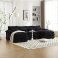 Canapé modulable Cloud pour salon, canapé d'angle moderne en chenille/boucle, canapé convertible modulable confortable avec double méridienne