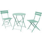 Set bistro pieghevole in metallo da 3 pezzi, set conversazione resistente alle intemperie per esterni/interni, per patio, cortile, giardino