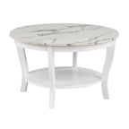 Table basse ronde avec étagère