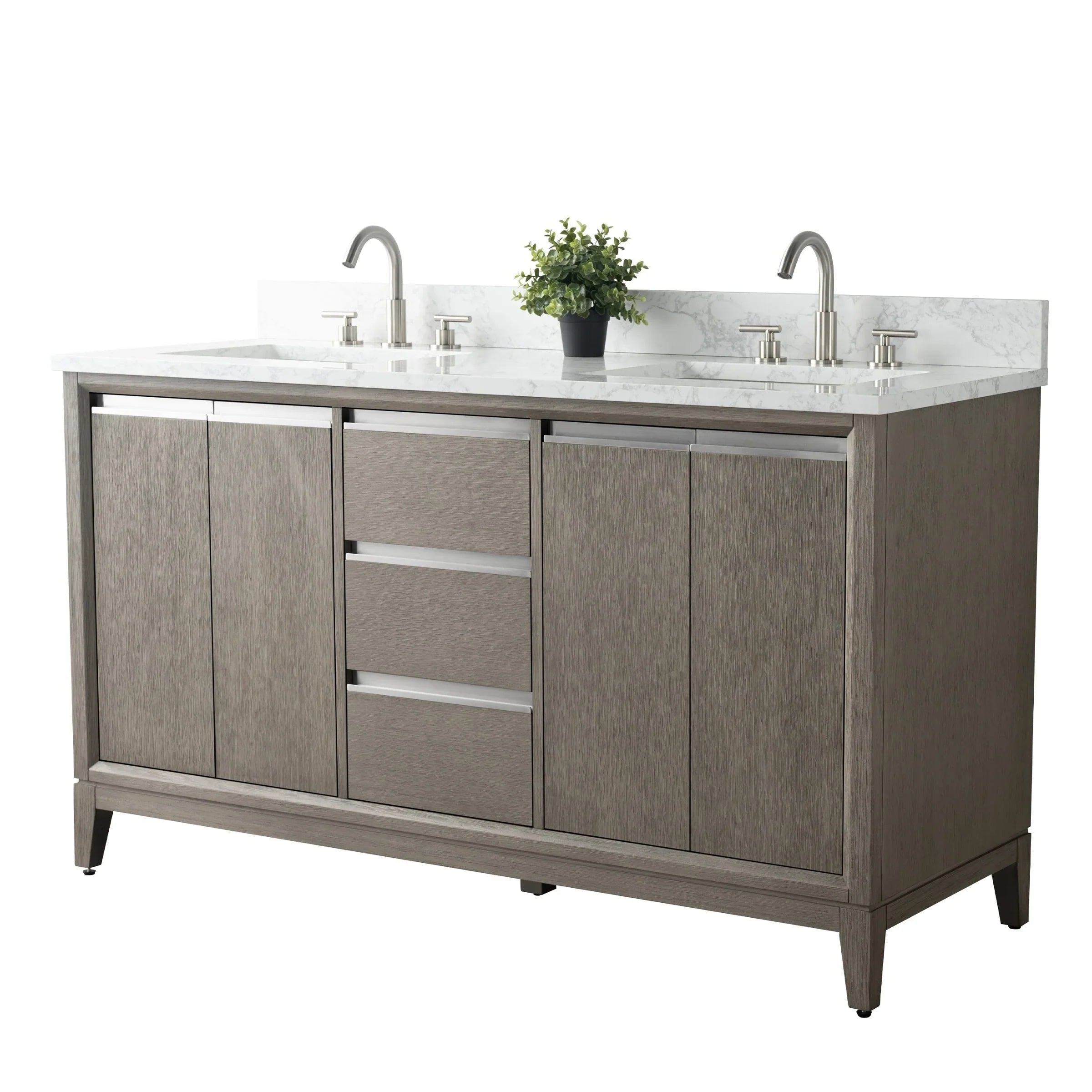 Meuble-lavabo Vanity Art avec évier en céramique et dessus en marbre reconstitué