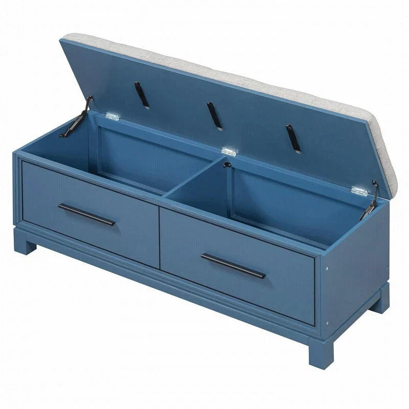 Banc à chaussures avec coussin amovible et rangement dissimulé pour l'entrée et le salon