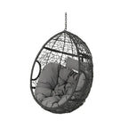 Fauteuil suspendu d'extérieur en osier imperméable avec coussins, siège hamac – Capacité de 136 kg