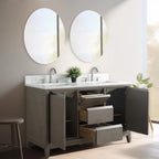 Meuble-lavabo Vanity Art avec évier en céramique et dessus en marbre reconstitué