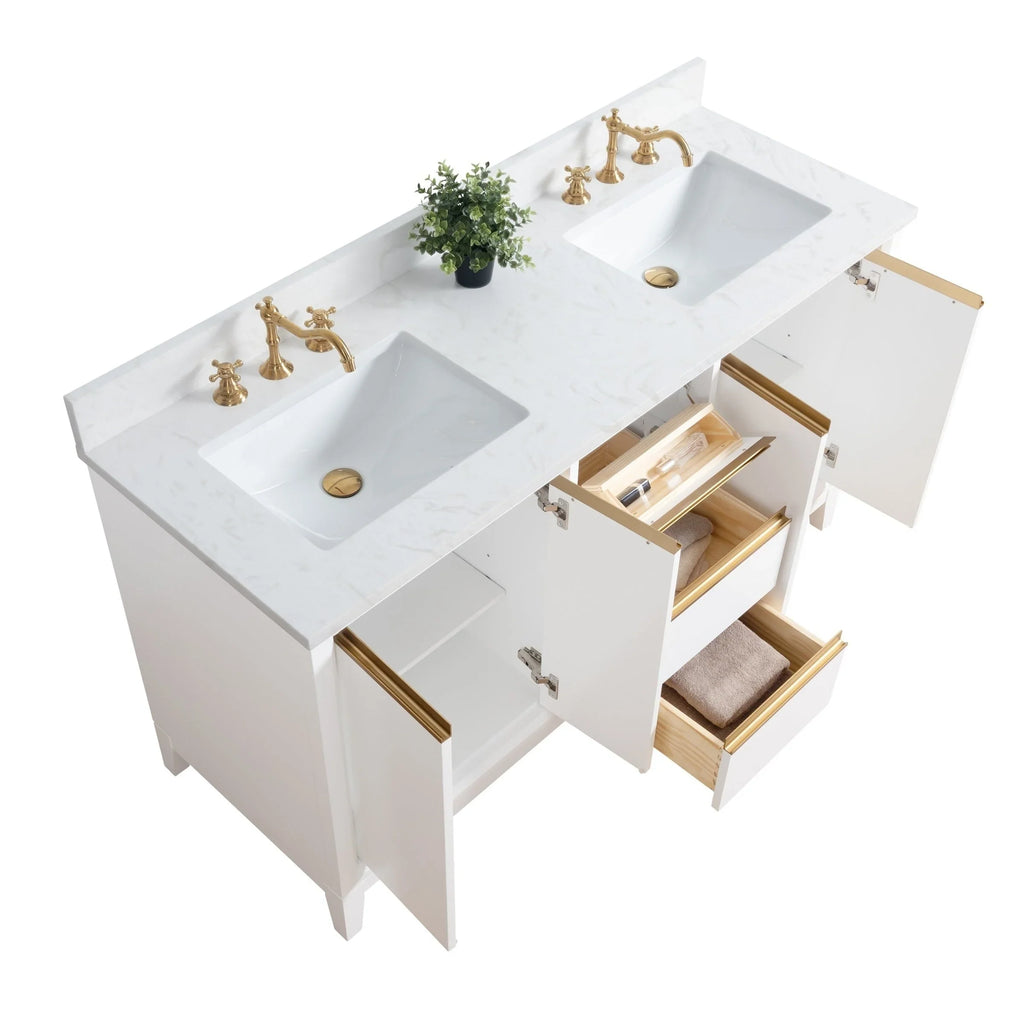 Meuble-lavabo Vanity Art avec évier en céramique et dessus en marbre reconstitué