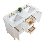 Meuble-lavabo Vanity Art avec évier en céramique et dessus en marbre reconstitué