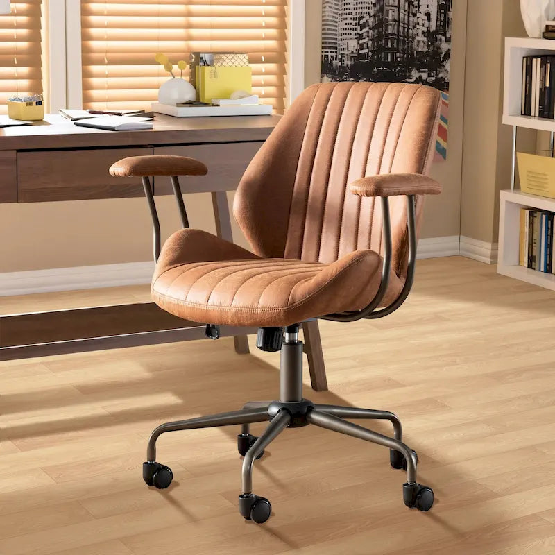 Chaise de bureau ergonomique en suède avec support lombaire