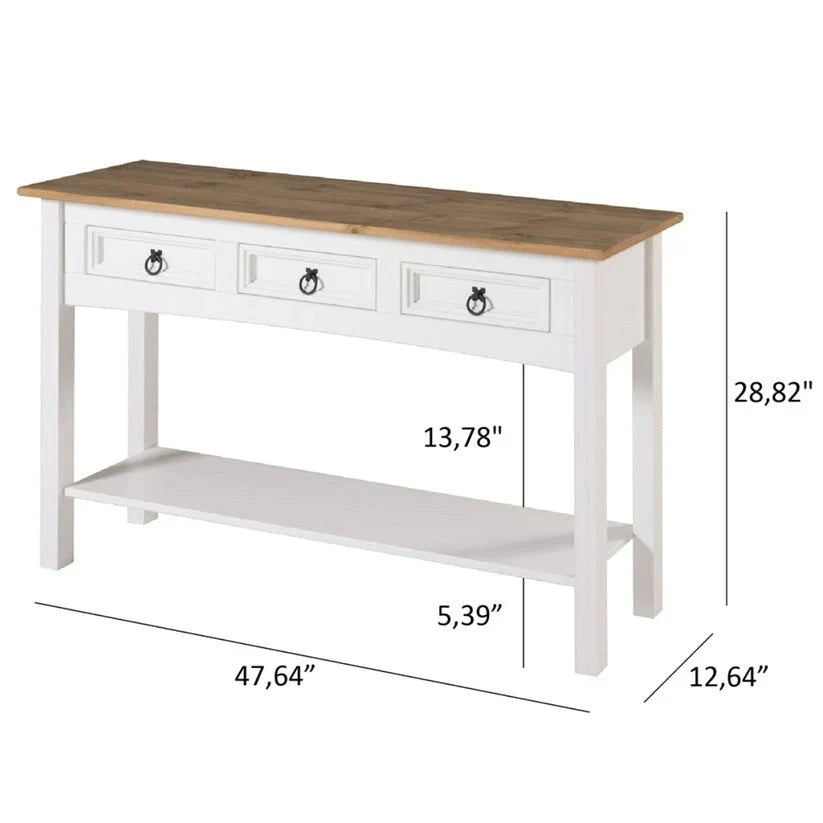 Console de table en bois 3 tiroirs Corona | Furniture Dash - S.O.
