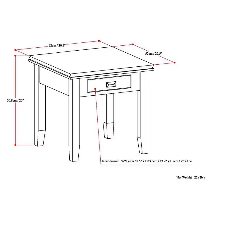 Stratford Solid Wood End Table - Wyndenhall
