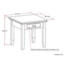 Stratford Solid Wood End Table - Wyndenhall