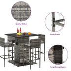 Moasis Set di Mobili da Esterno con Bar in Vimini 5 Pezzi - 5 PZ