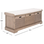 Banc de rangement SAFAVIEH Fiorello 3 tiroirs avec coussin - 47,3 L x 15 P x 19 H - 47Lx15Px19H