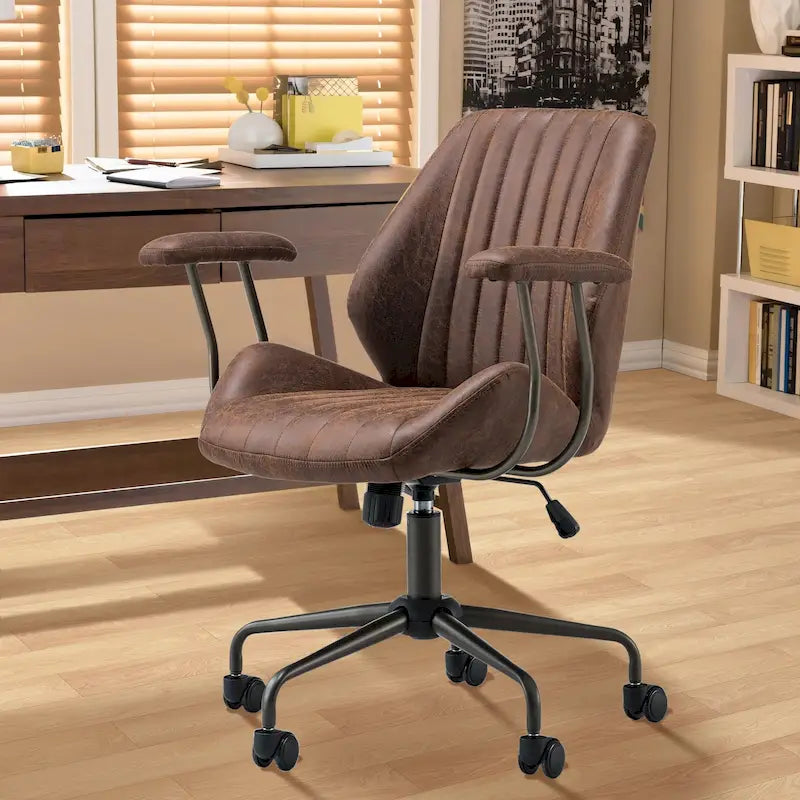 Chaise de bureau ergonomique en suède avec support lombaire