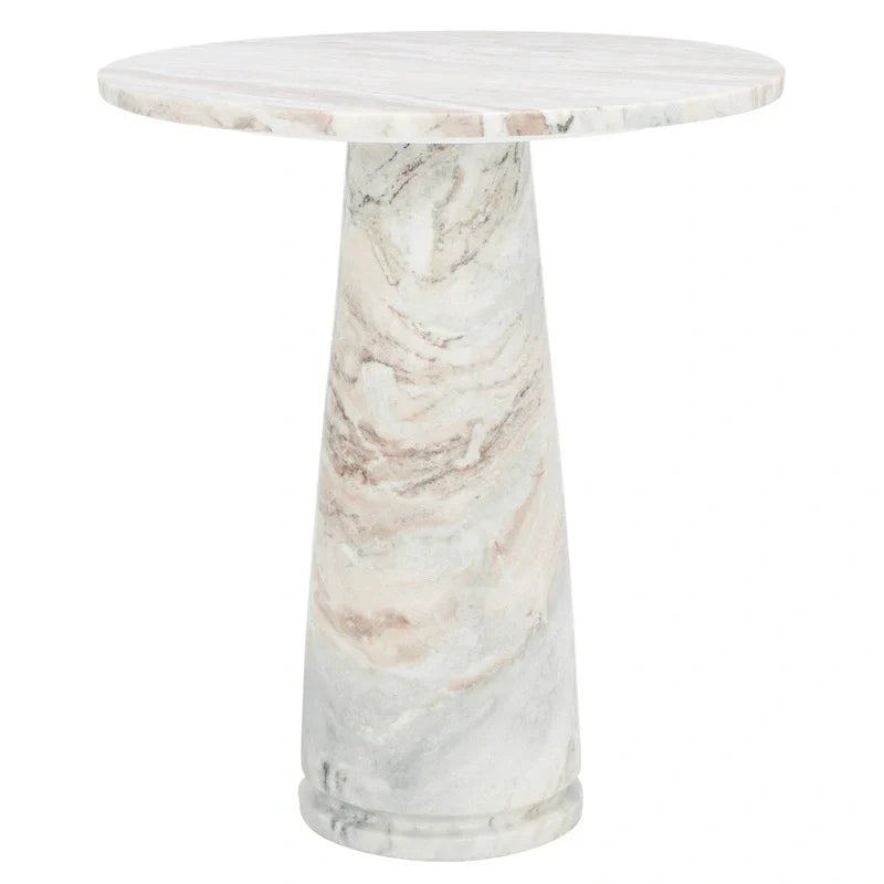 Table d'appoint ronde haute en marbre SAFAVIEH Couture Ghicu - 56 cm L x 53 cm P x 61 cm H - 21Wx21Dx24H