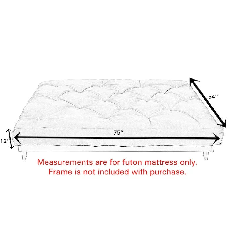 Matelas de futon TruPedic gris granit de 12 pouces