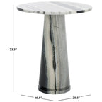Table d'appoint ronde haute en marbre SAFAVIEH Couture Ghicu - 56 cm L x 53 cm P x 61 cm H - 21Wx21Dx24H