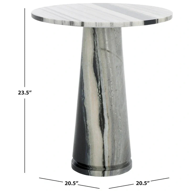 Table d'appoint ronde haute en marbre SAFAVIEH Couture Ghicu - 56 cm L x 53 cm P x 61 cm H - 21Wx21Dx24H