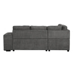 Canapé d'angle convertible avec pouf de rangement, canapé-lit pour salon