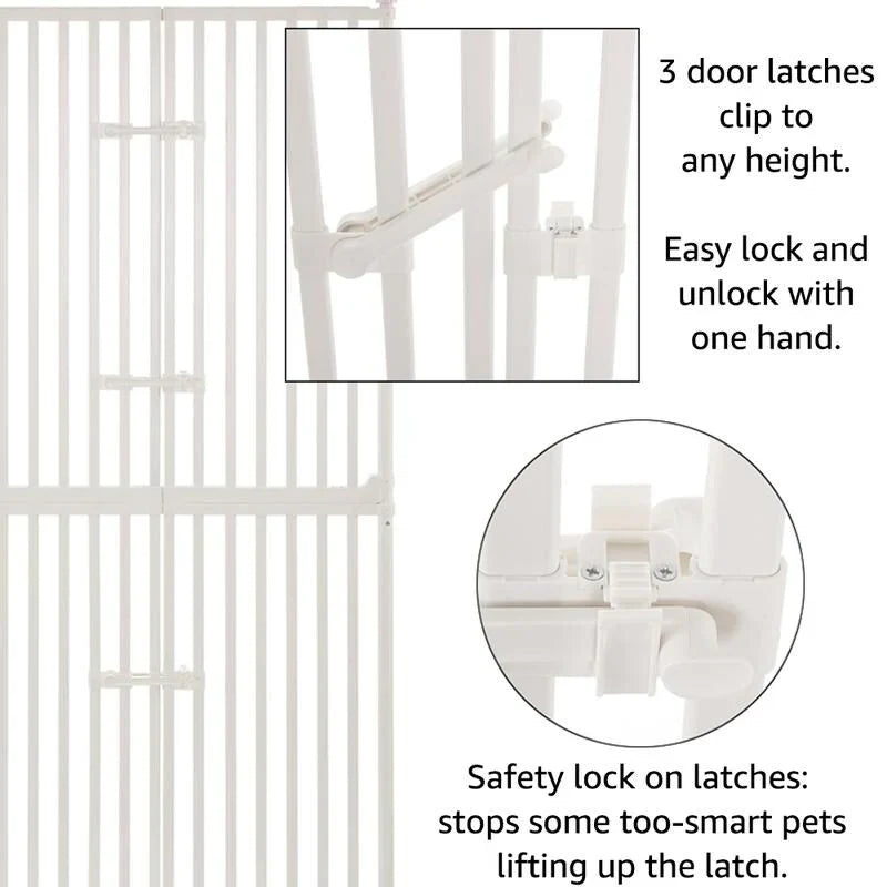 unipaws Barrière Extra Haute pour Chat 188 cm avec Portes et Serrures