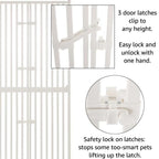 unipaws Barrière Extra Haute pour Chat 188 cm avec Portes et Serrures