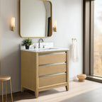 Meuble-lavabo Vanity Art avec évier en céramique et dessus en marbre reconstitué