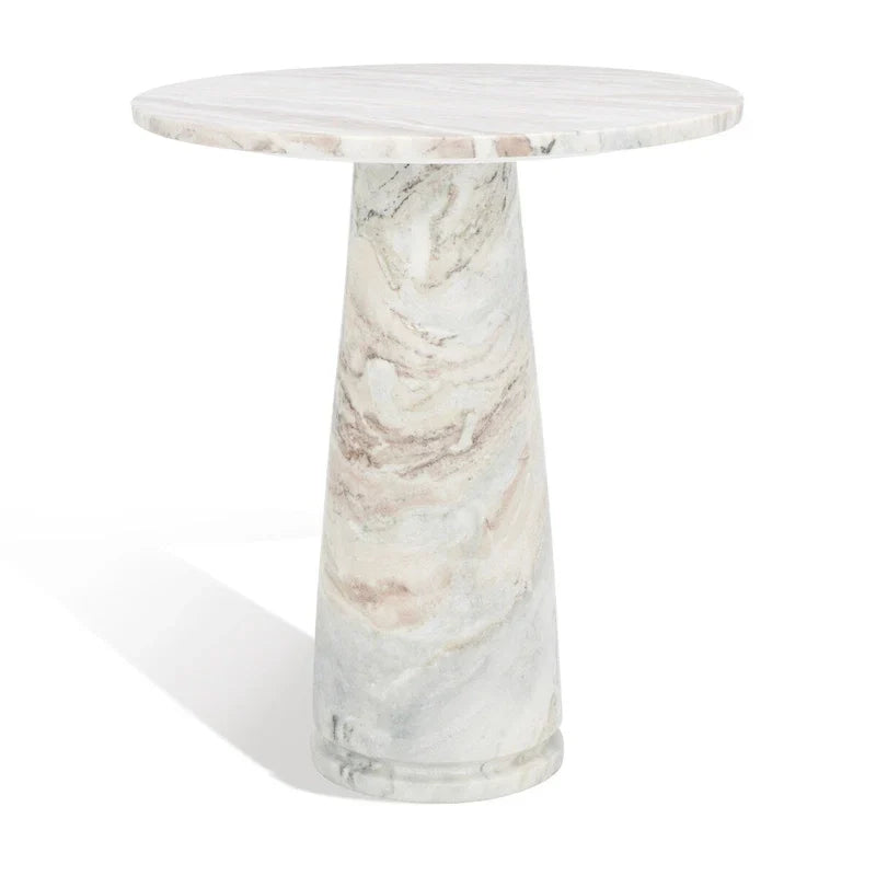 Table d'appoint ronde haute en marbre SAFAVIEH Couture Ghicu - 56 cm L x 53 cm P x 61 cm H - 21Wx21Dx24H