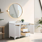 Meuble-lavabo Vanity Art avec évier en céramique et dessus en marbre reconstitué