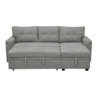 Divano componibile convertibile reversibile con letto estraibile, chaise longue con contenitore nascosto e gambe durevoli