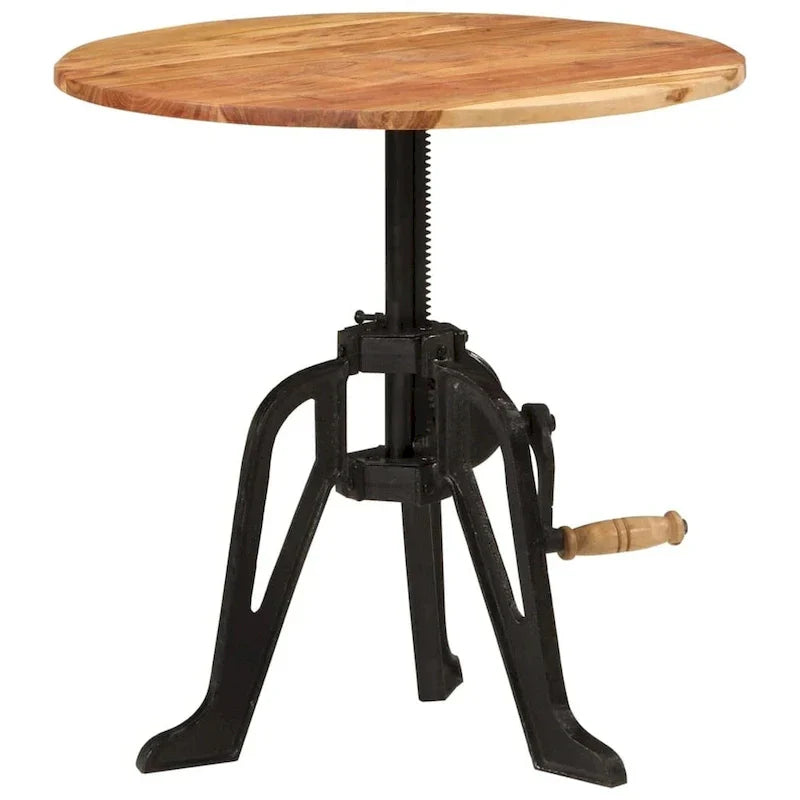 vidaXL Table d'appoint Table basse ronde Bout de canapé Bois massif et fonte