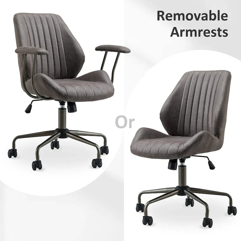 Chaise de bureau ergonomique en suède avec support lombaire