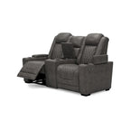Signature Design by Ashley HyllMont – Causeuse inclinable électrique grise avec console – 71,75 po L x 39 po P x 44 po H