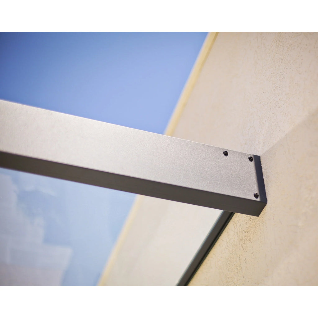 Auvent Sophia gris transparent pour portes et fenêtres de 0,9 m