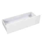 Lit plateforme en L moderne blanc de taille double avec lit gigogne et tiroirs pour chambre à coucher