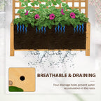 Jardinière en bois avec treillis, Carré potager surélevé pour plantes grimpantes avec trous de drainage et toit