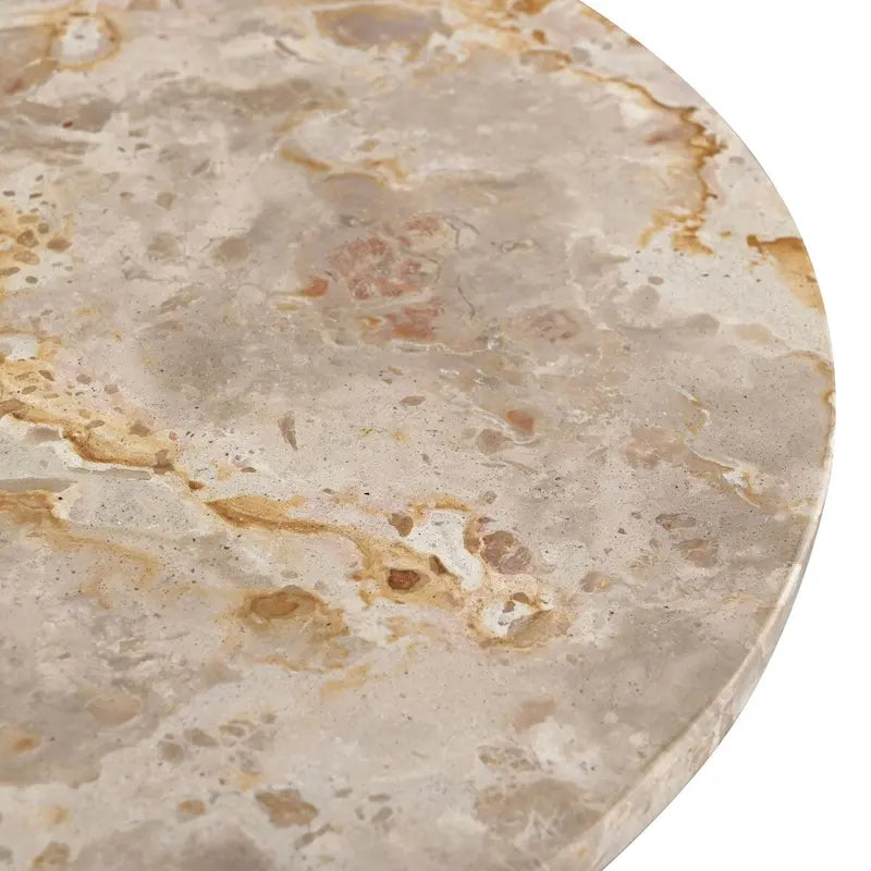 Table d'appoint ronde haute en marbre SAFAVIEH Couture Ghicu - 56 cm L x 53 cm P x 61 cm H - 21Wx21Dx24H