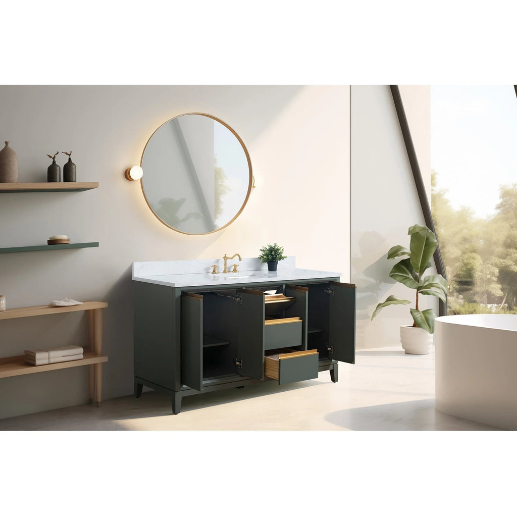 Meuble-lavabo Vanity Art avec évier en céramique et dessus en marbre reconstitué