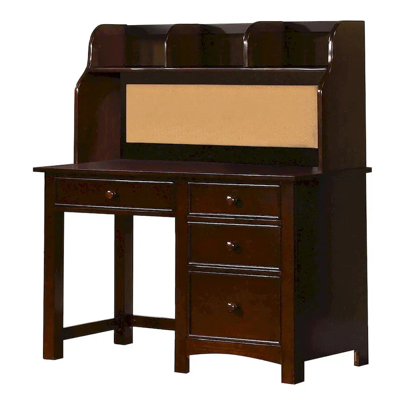 Bureau d'ordinateur Romeo Transitional de 48 pouces en bois massif à 4 tiroirs par Furniture of America