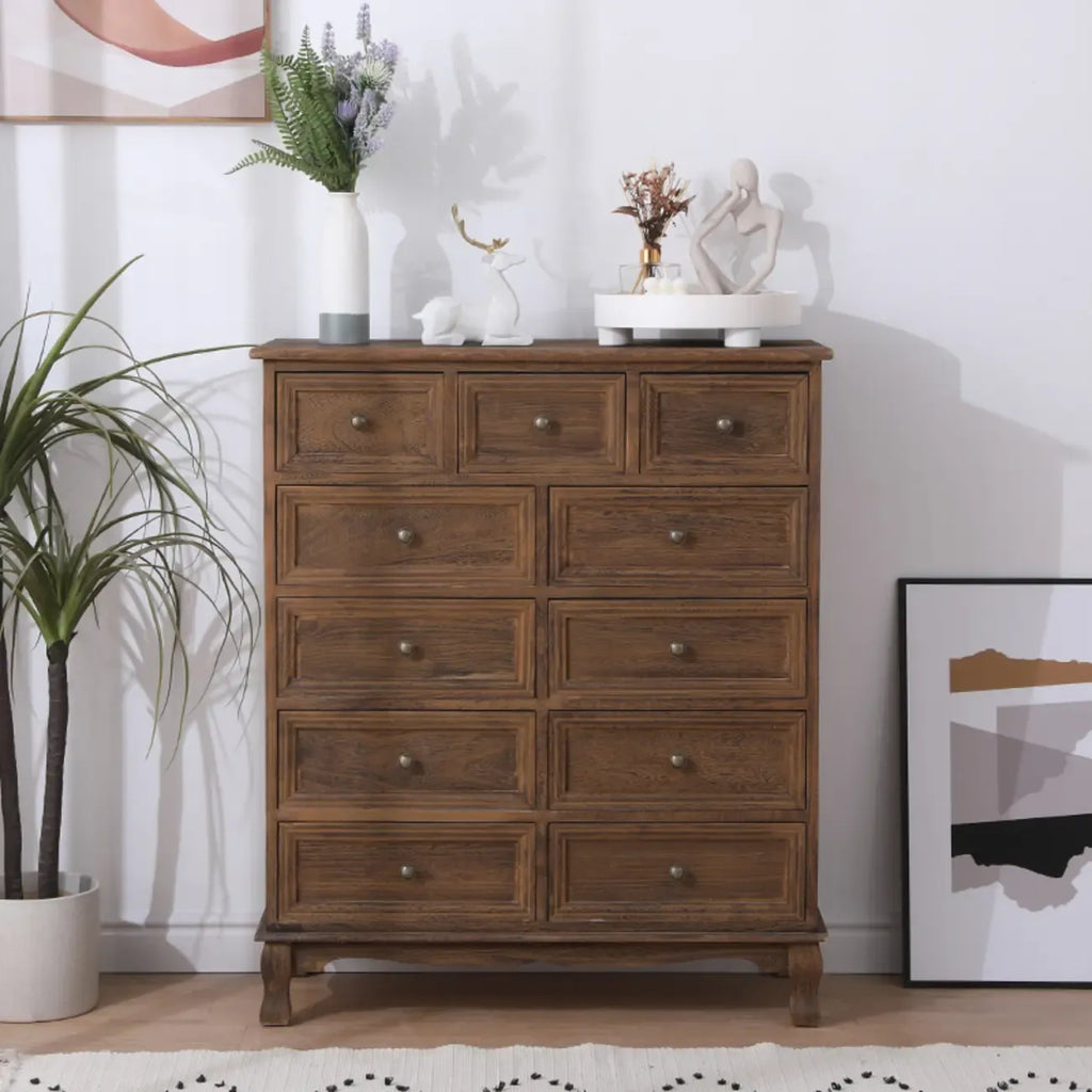Meuble d'appoint rustique en bois marron pour salon
