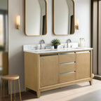Meuble-lavabo Vanity Art avec évier en céramique et dessus en marbre reconstitué