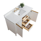 Meuble-lavabo Vanity Art avec évier en céramique et dessus en marbre reconstitué