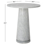 Table d'appoint ronde haute en marbre SAFAVIEH Couture Ghicu - 56 cm L x 53 cm P x 61 cm H - 21Wx21Dx24H
