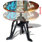 vidaXL Table d'appoint Table basse ronde Bout de canapé Bois massif et fonte