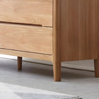 Commode double traditionnelle en bois de chêne naturel pour chambre à coucher