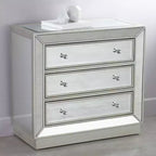 Coast to Coast Trevi 32 Wide 3-Drawer Silver Mirrored Accent Chest