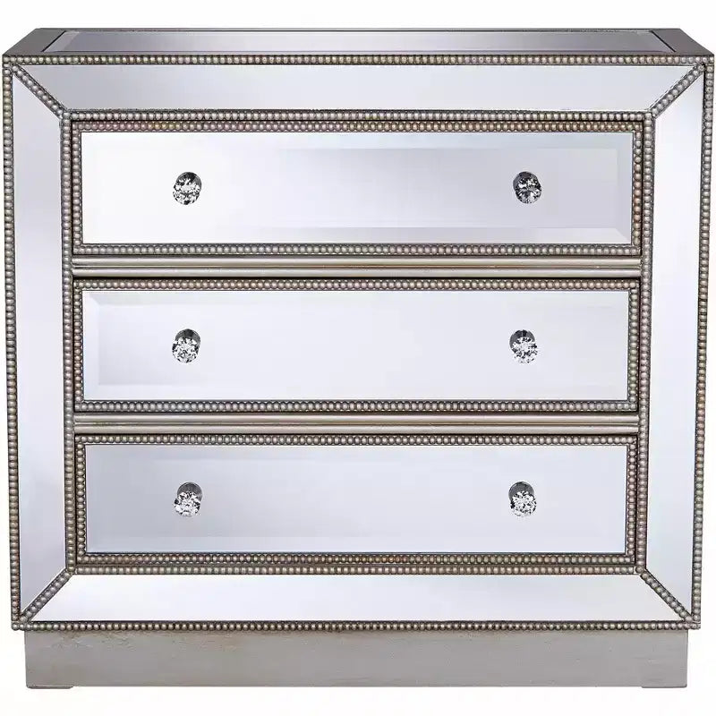 Coast to Coast Trevi 32 Wide 3-Drawer Silver Mirrored Accent Chest