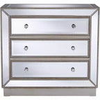 Coast to Coast Trevi 32 Wide 3-Drawer Silver Mirrored Accent Chest