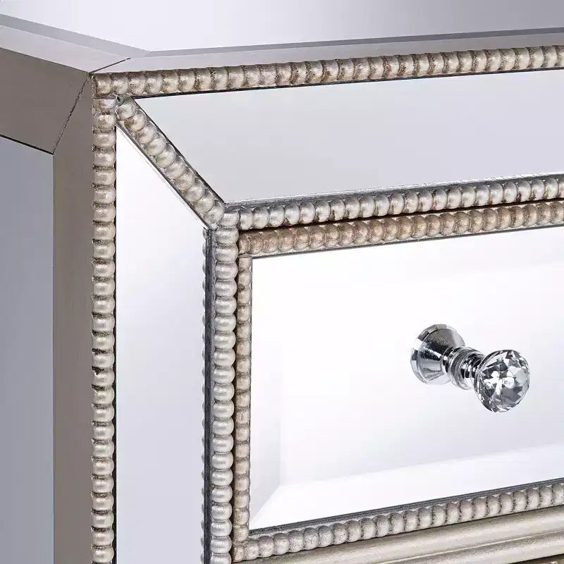 Coast to Coast Trevi 32 Wide 3-Drawer Silver Mirrored Accent Chest